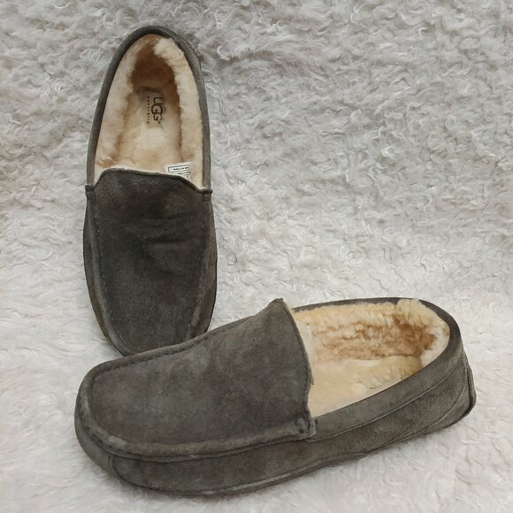 UGG Men’s Grey Ascot Suede Slippers US 9 - Picture 1 of 10